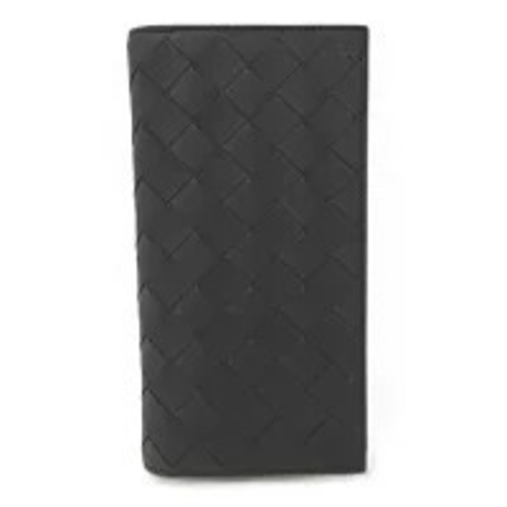 BOTTEGA VENETA Continental Wallet Bi fold Long Intrecciato Leather Black